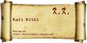 Kali Kitti névjegykártya